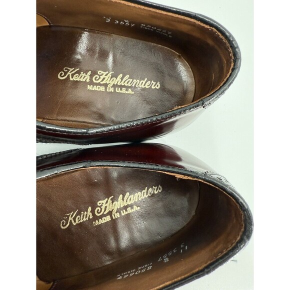 Keith Highlanders Burgundy & Black Oxford Loafers USA MADE Size 11 D Excellent C - Picture 8 of 13